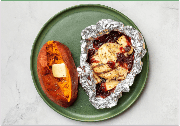 Cranberry Brie Baked Chicken + Sweet Potato from Hungryroot
