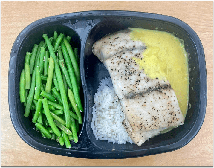 BistroMD Barramundi seabass with sweet coconut pineapple sauce ready to heat up