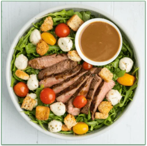 Feast & Fettle's Balsamic Grilled Steak Caprese Salad