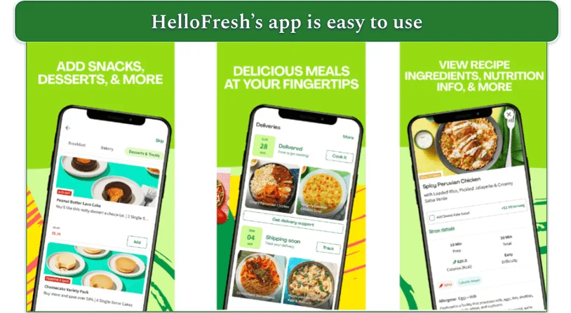 HelloFresh's app is easy to use