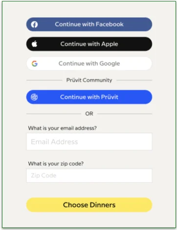 Screenshot of Sunbasket's account creation page.