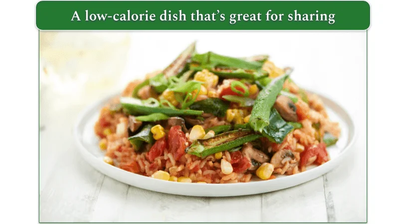 Home Chef's Okra & Poblano Jambalaya dish