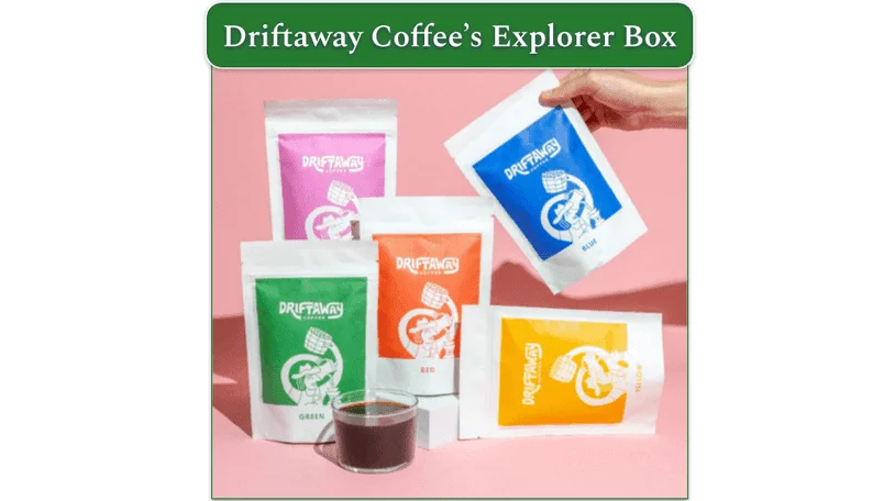 Driftaway Coffee's Explorer Box content