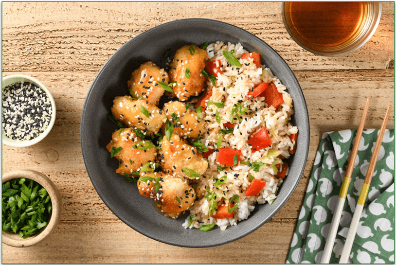 Home Chef's Crispy Orange Chicken dish