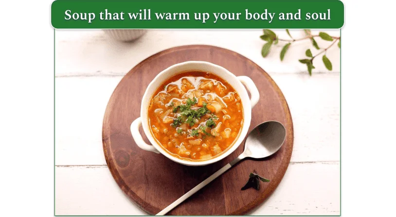 A bowl of Cabbage Soup