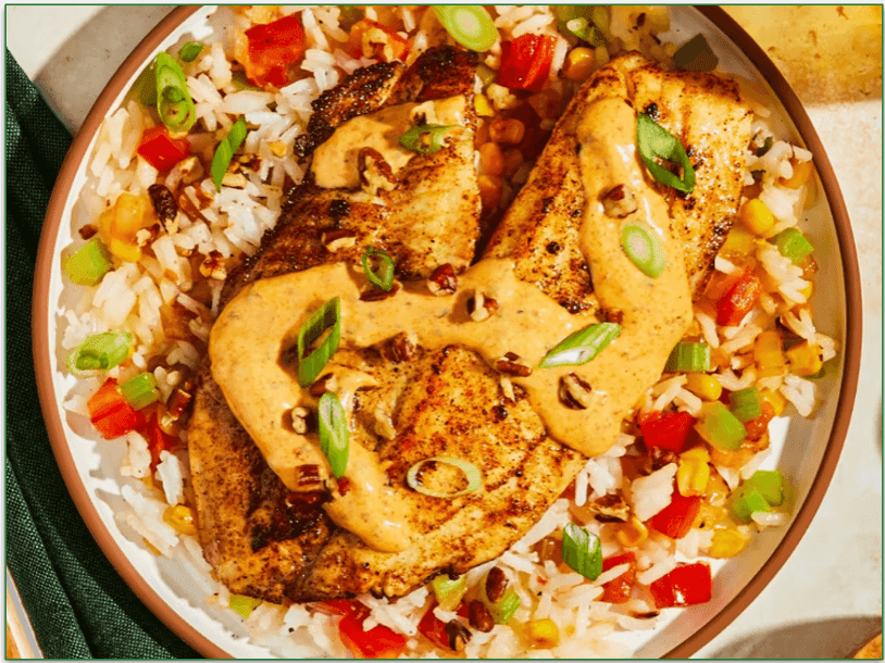 Blackened Tilapia by Green Chef, 650 calories per serving