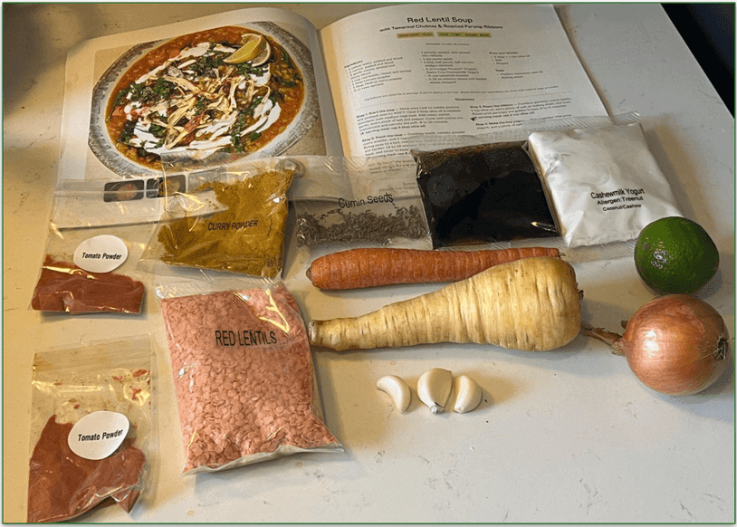 Ingredients for Purple Carrot’s Red Lentil Soup