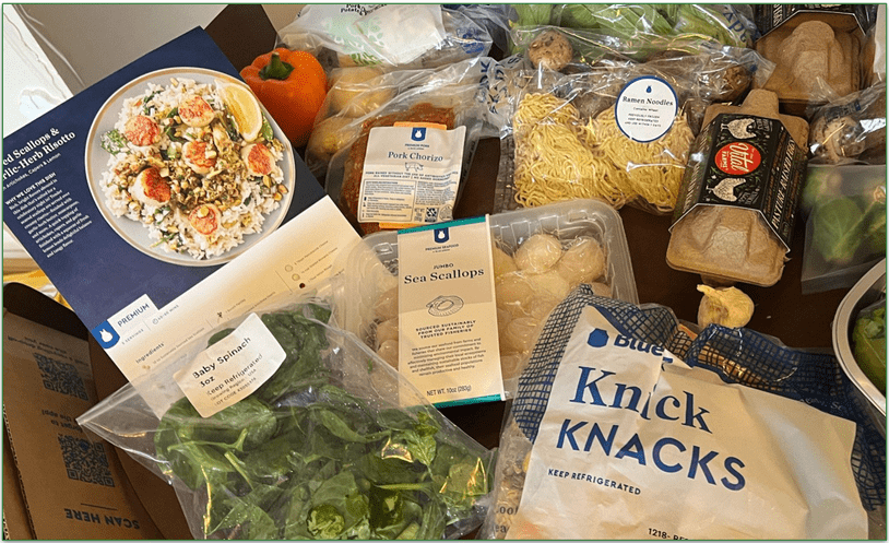 Blue Apron unpacked delivery