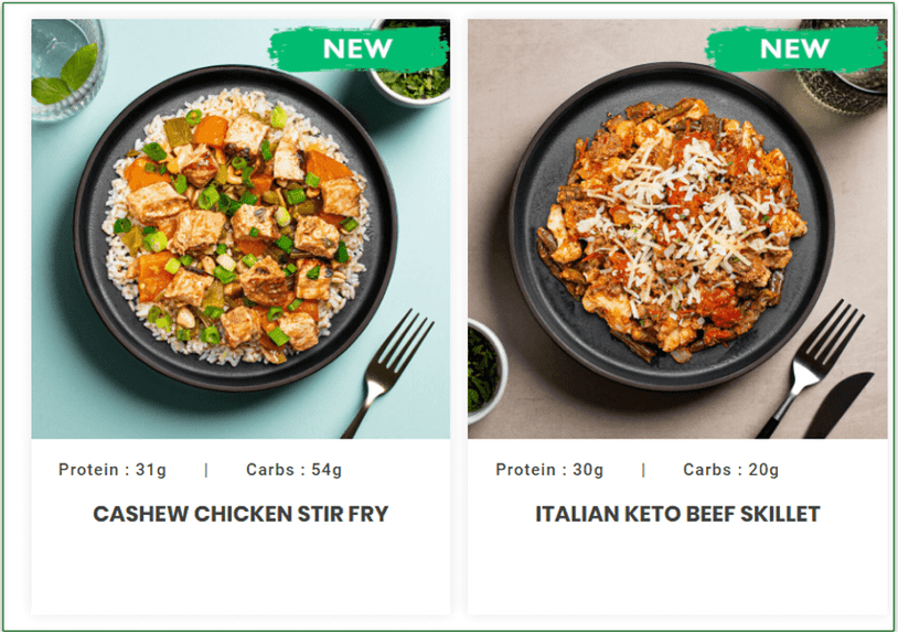 2 dishes on the menu tagged as 