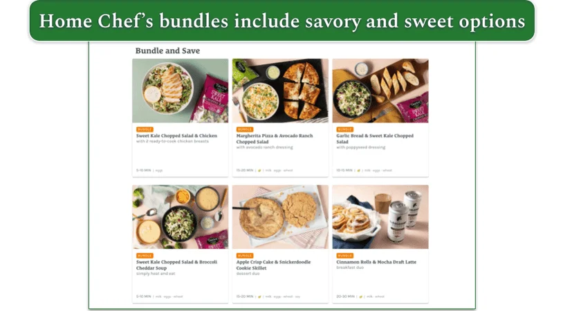 Home Chef's sweet and savory bundles