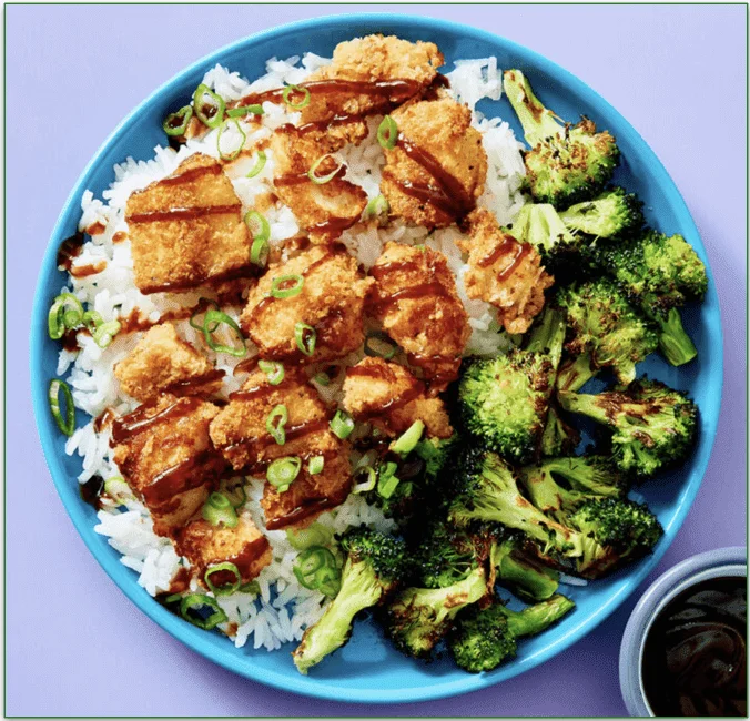 Popcorn Chicken Katsu with Roasted Broccoli & Jasmine Rice by Dinnerly