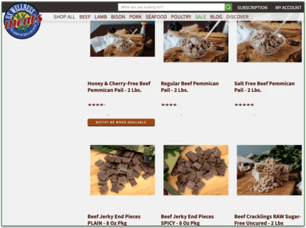 grassland beef, ready to eat snacks menu