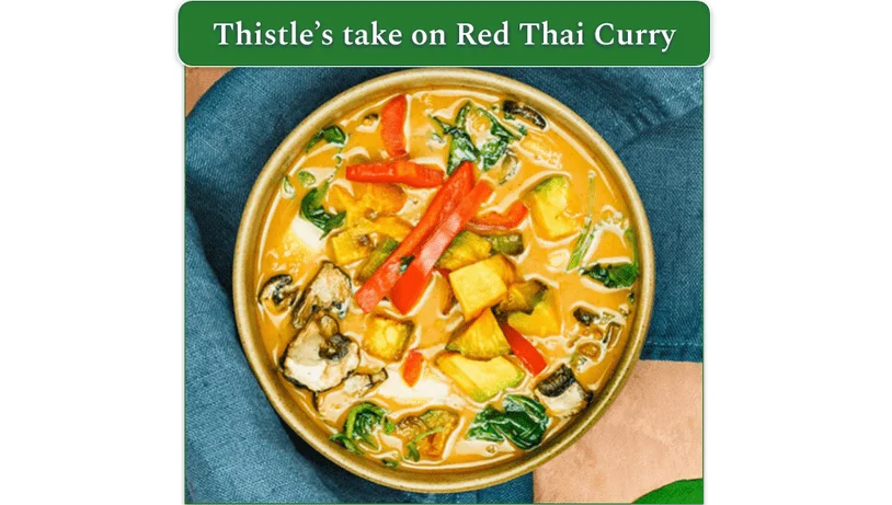 Thistle's Red Thai Curry recipe in a bowl