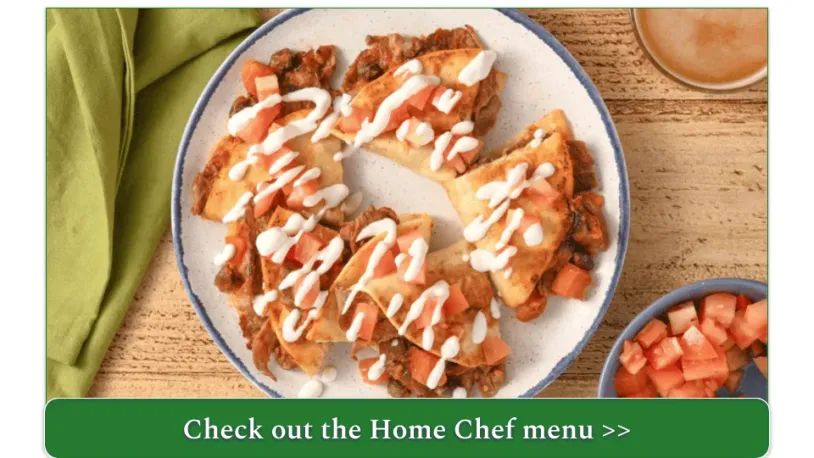 Home Chef's Sliced Beef Chile Cheese Quesadillas