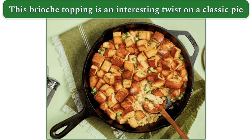 the Creamy Chicken Pot Pie from green chef