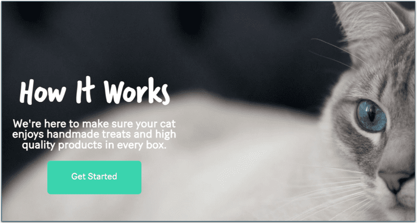 Screenshot of the BoxCat header, showing the Get Started button