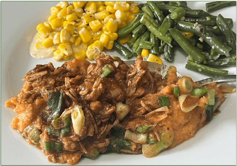 Factor’s Shredded BBQ Chicken & Sweet Potato Mash