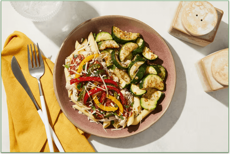 Factor’s Roman-Style Chicken Thigh Penne dish