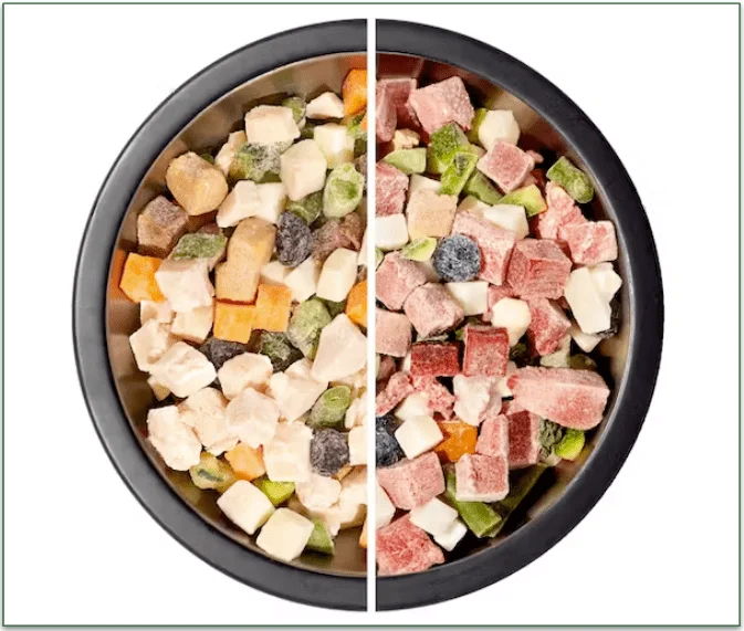 A bowl containing Maev's Chicken and Beef recipes