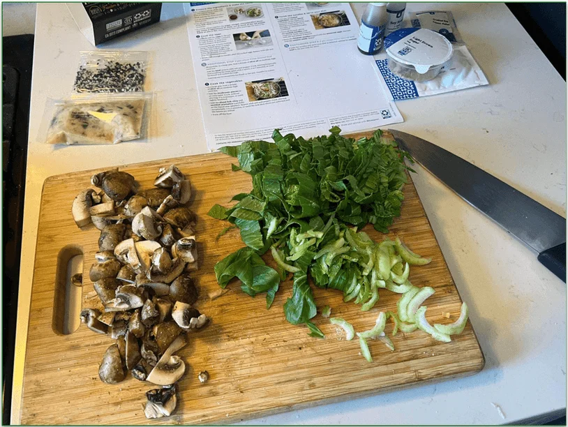 Meal kits for Blue Apron’s Mushroom Ramen