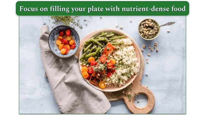  Plates of nutrient-dense, healthy food