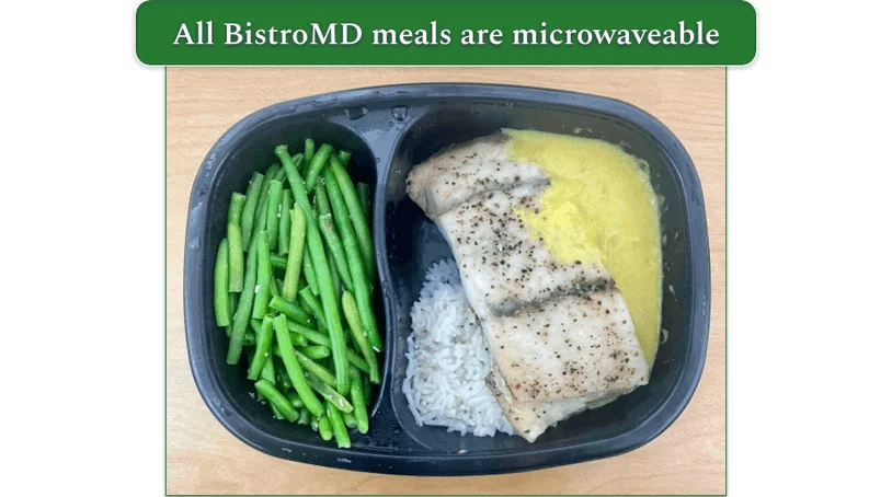 Barramundi Seabass by BistroMD in its microwave tray