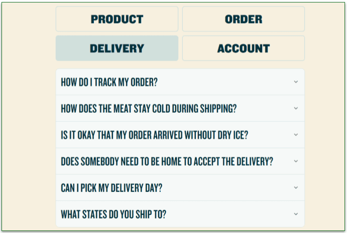 Good Ranchers' delivery FAQ questions