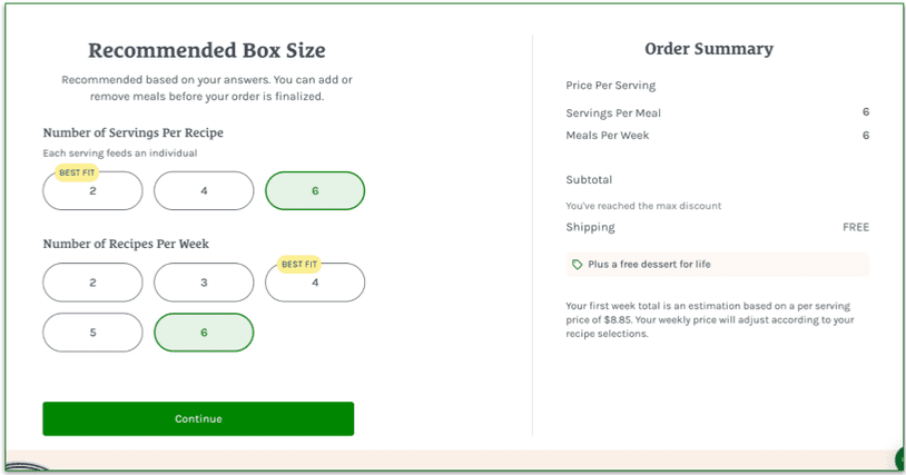 4. See your recommended box size