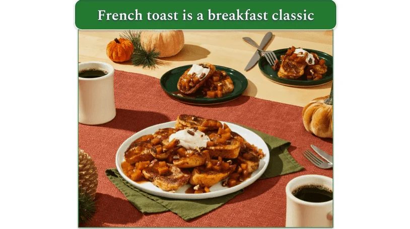 the Cinnamon Apple French Toast from hellofresh