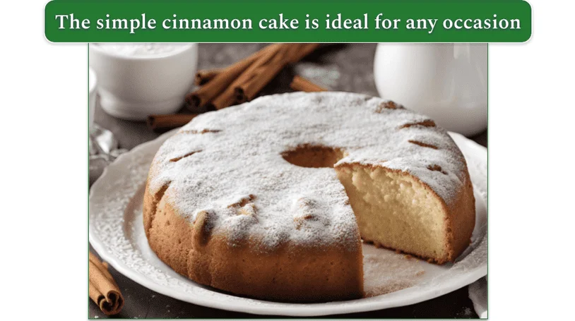 a plate of round cinnamon cake