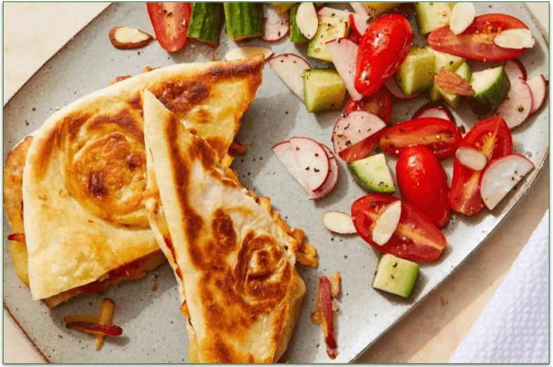 Naan Grilled Cheese Sandwiches with Nectarine & Tomato Chutney from Blue Apron
