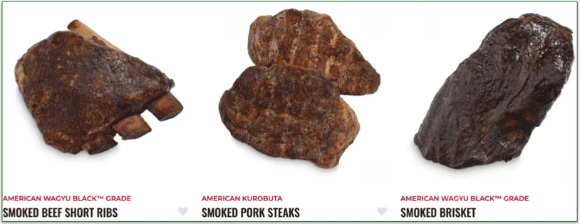 A selection of smoked items available from Snake River Farms