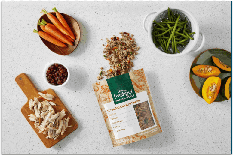 Each recipe contains fresh proteins and veggies