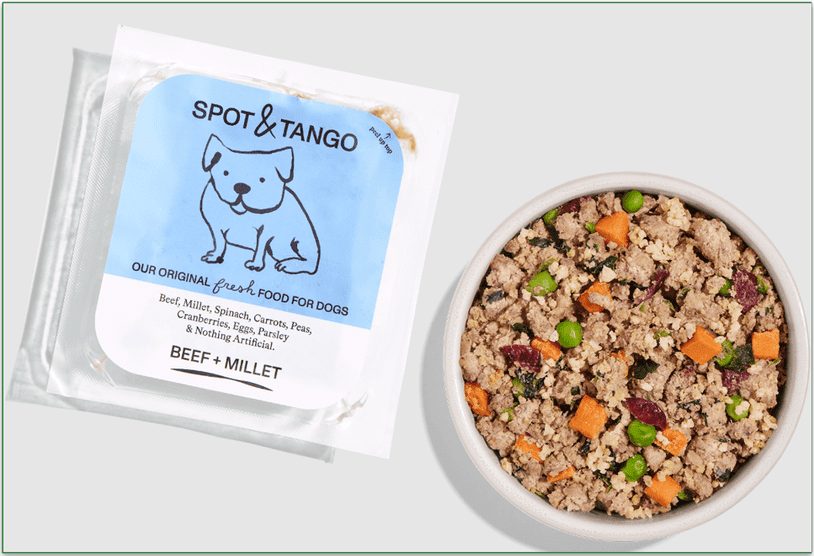 Image with Spot & Tango's Beef Millet recipe in a bowl