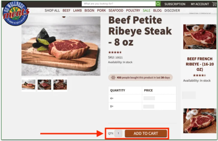 Add items to your Grassland Beef shopping cart
