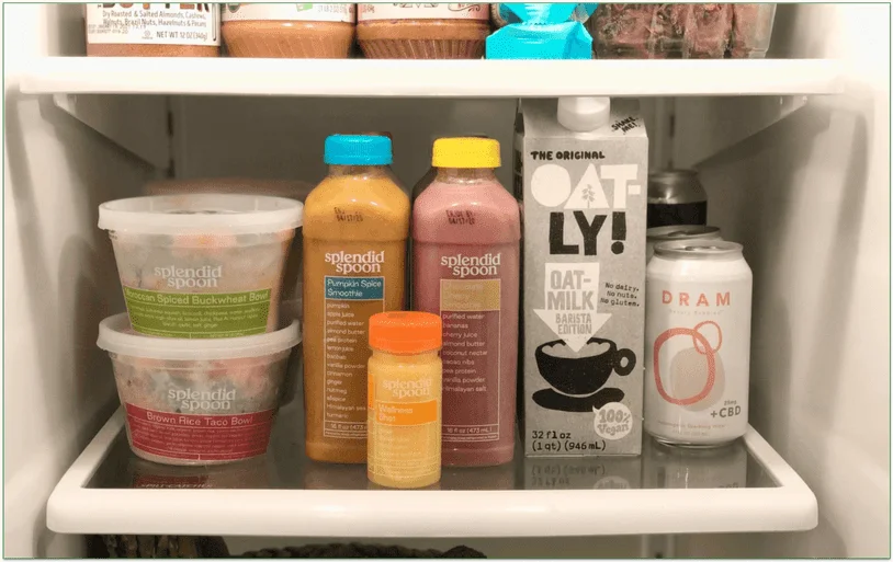 Splendid Spoon products stored in a fridge