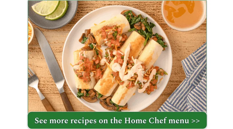 Cheesy Mushroom and Spinach Flautas from Home Chef