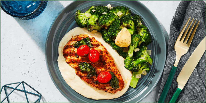 Factor's Creamy Parmesan Chicken with Broccoli & Tomatoes