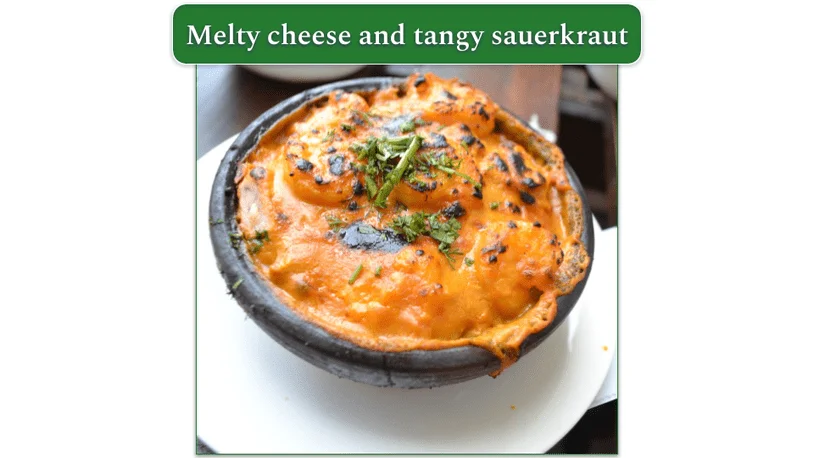 Reuben casserole served in a bowl