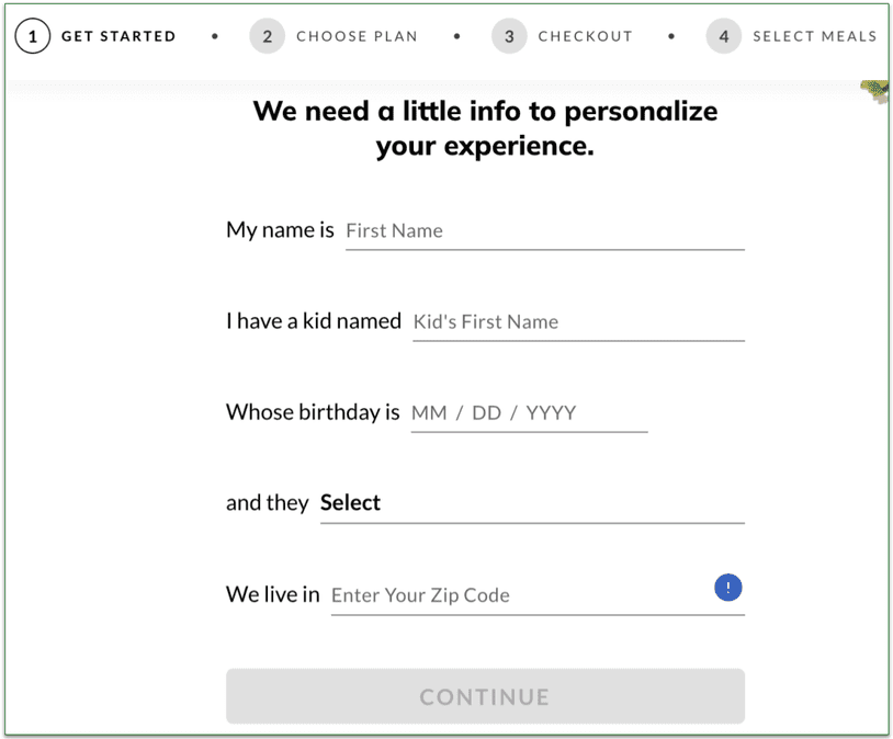 4. Enter your personal information