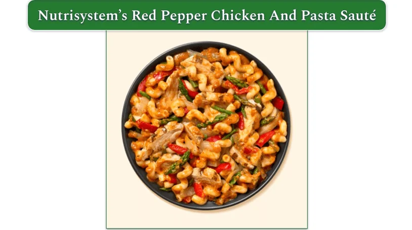 Nutrisystem's Red Pepper Chicken And Pasta Sauté dish