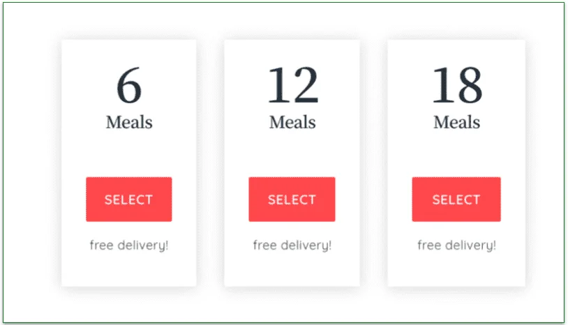 Screenshot of Sprinly's meal plans