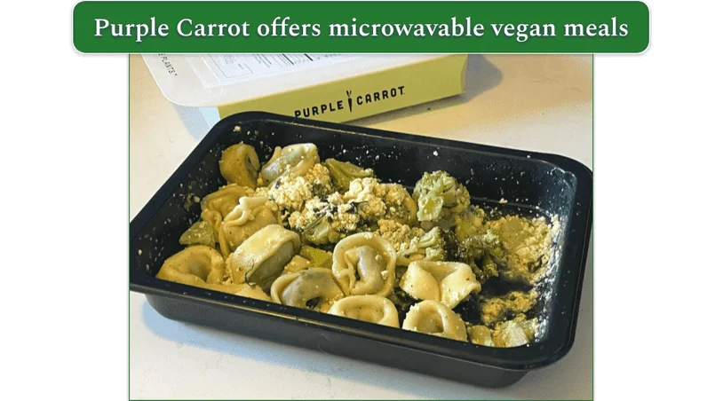 Microwavable Portobello Tortellini by Purple Carrot