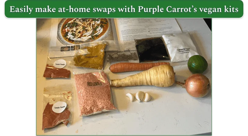 Ingredients for Purple Carrot’s Red Lentil Soup