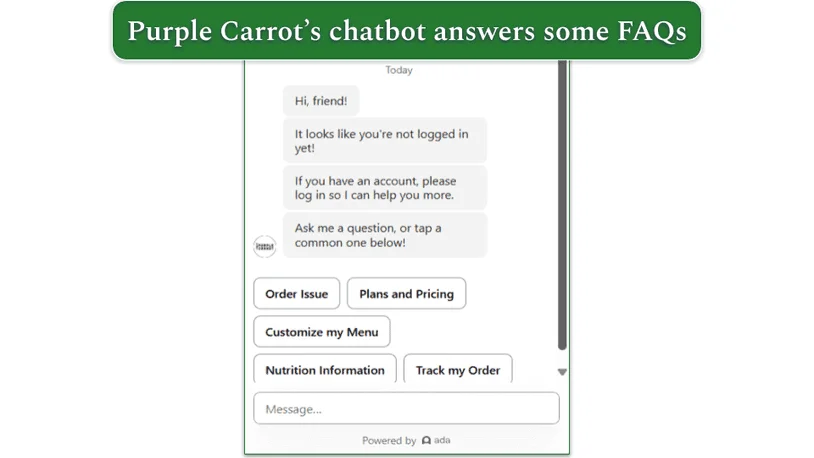  Purple Carrot's chatbot