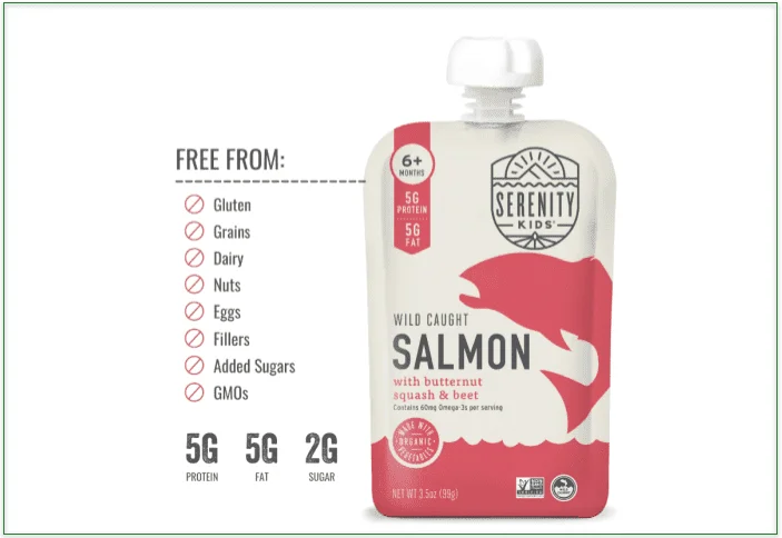 Serenity Kids' Wild Caught Salmon pouch