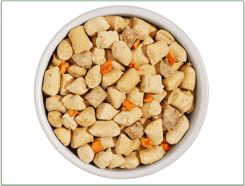 Image of a bowl of Spot & Tango's Chicken & Brown Rice UnKibble