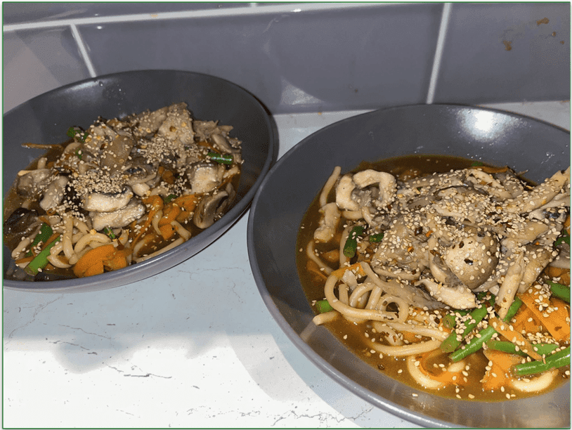 Green Chef’s Miso Noodles served in 2 bowls