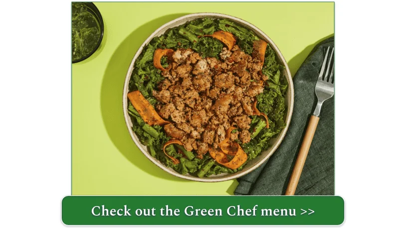 a bowl of the Chili-Ginger Turkey Kale Salad from Green Chef