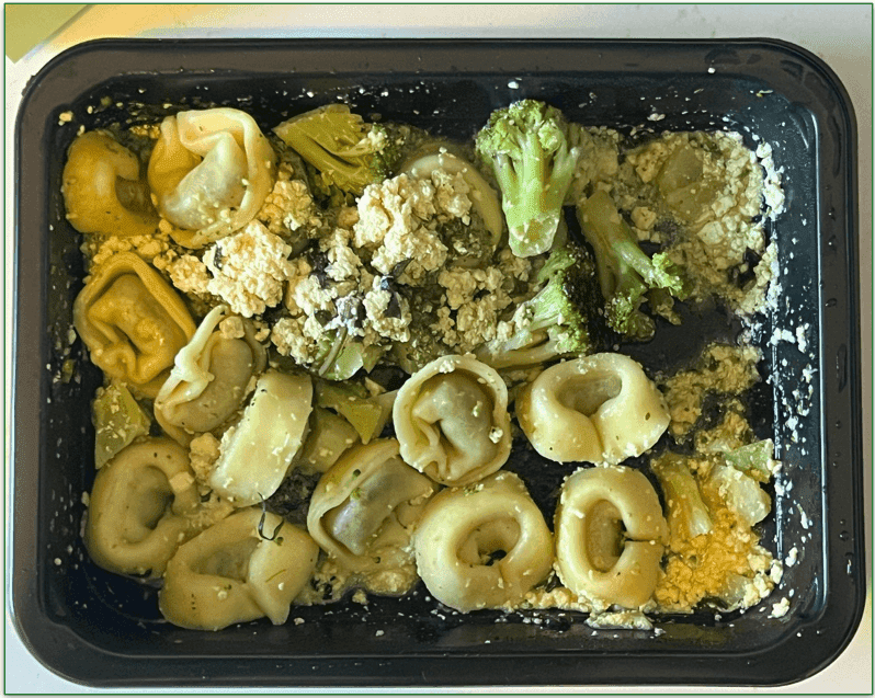 Portobello tortellini prepared meal from Purple Carrot